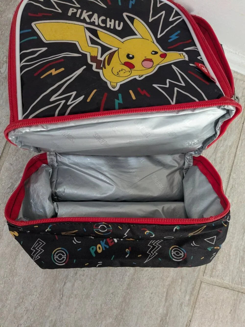Thermos Pokemon Pikachu Soft Insulated Lunch Box Bag With 2 Compartments
